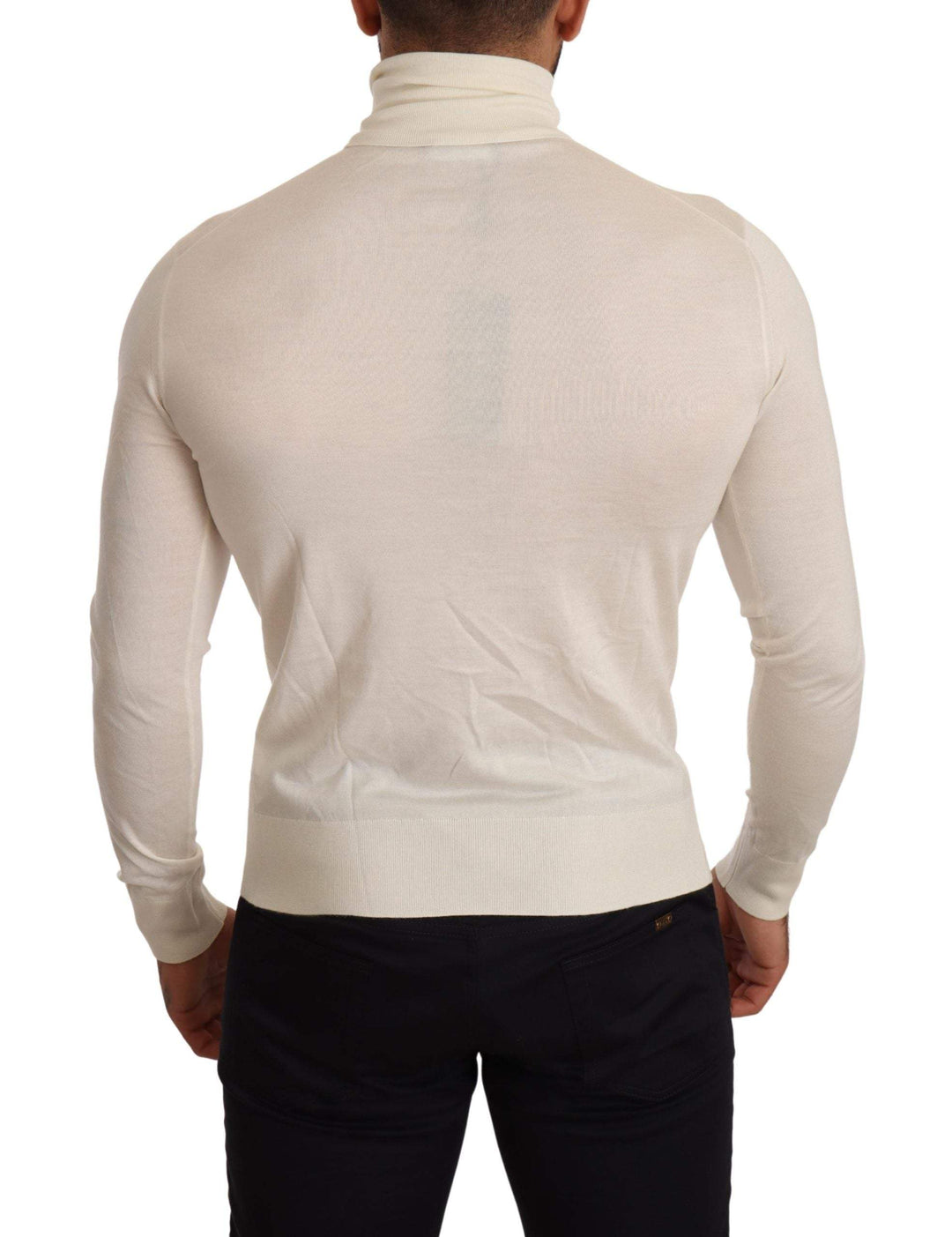 Dolce & Gabbana Cream Cashmere Turtleneck Pullover Sweater #men, Cream, Dolce & Gabbana, feed-agegroup-adult, feed-color-cream, feed-gender-male, IT46 | S, Sweaters - Men - Clothing at SEYMAYKA