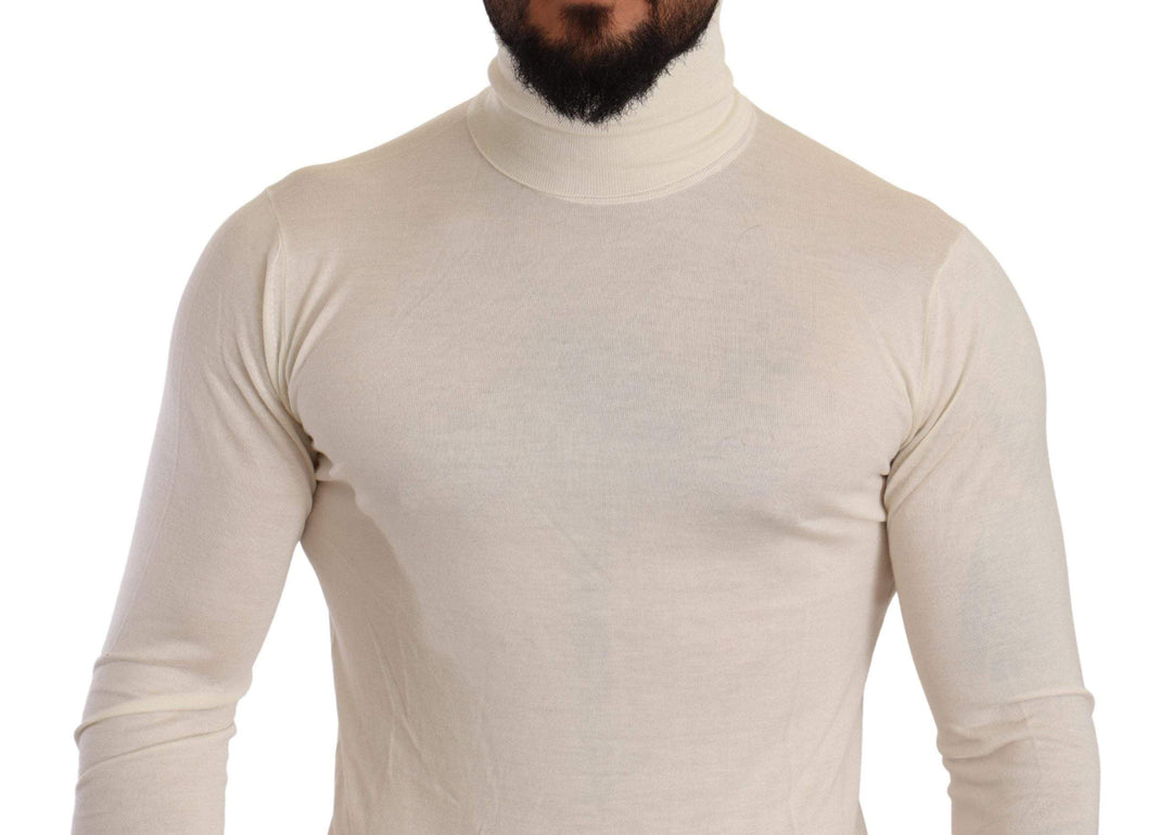 Dolce & Gabbana Cream Cashmere Turtleneck Pullover Sweater #men, Cream, Dolce & Gabbana, feed-agegroup-adult, feed-color-cream, feed-gender-male, IT46 | S, Sweaters - Men - Clothing at SEYMAYKA