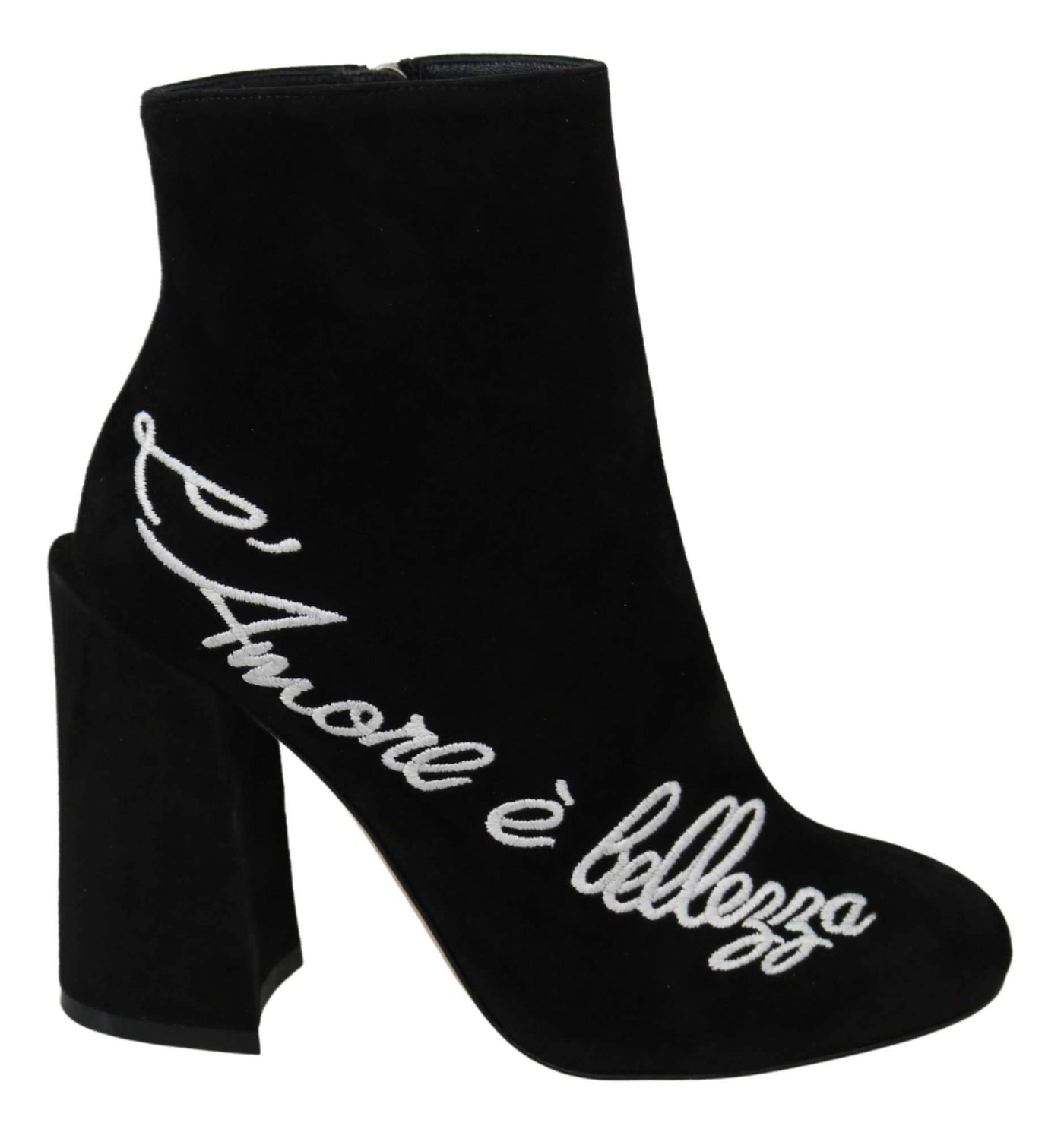 Dolce & Gabbana Black Suede L'Amore E'Bellezza Boots Shoes #women, Black, Boots - Women - Shoes, Brand_Dolce & Gabbana, Dolce & Gabbana, EU35/US4.5, EU36/US5.5, EU41/US10.5, feed-agegroup-adult, feed-color-black, feed-gender-female, feed-size-US4.5, Gender_Women, Shoes - New Arrivals at SEYMAYKA