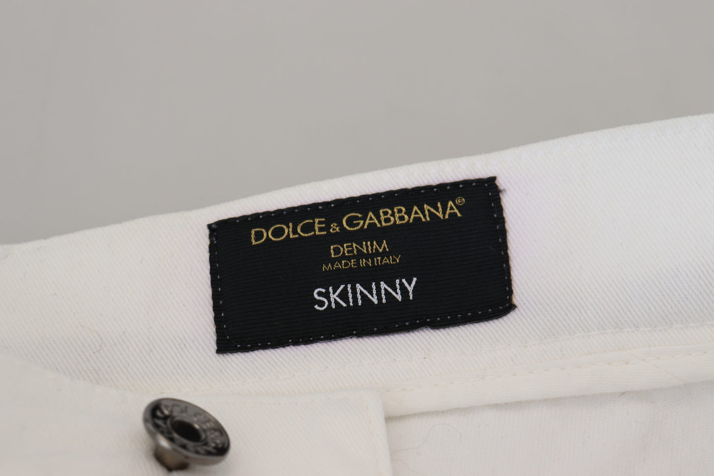 Dolce & Gabbana White Slim Skinny Stretch Cotton Denim Jeans