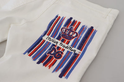 Dolce & Gabbana White Slim Skinny Stretch Cotton Denim Jeans