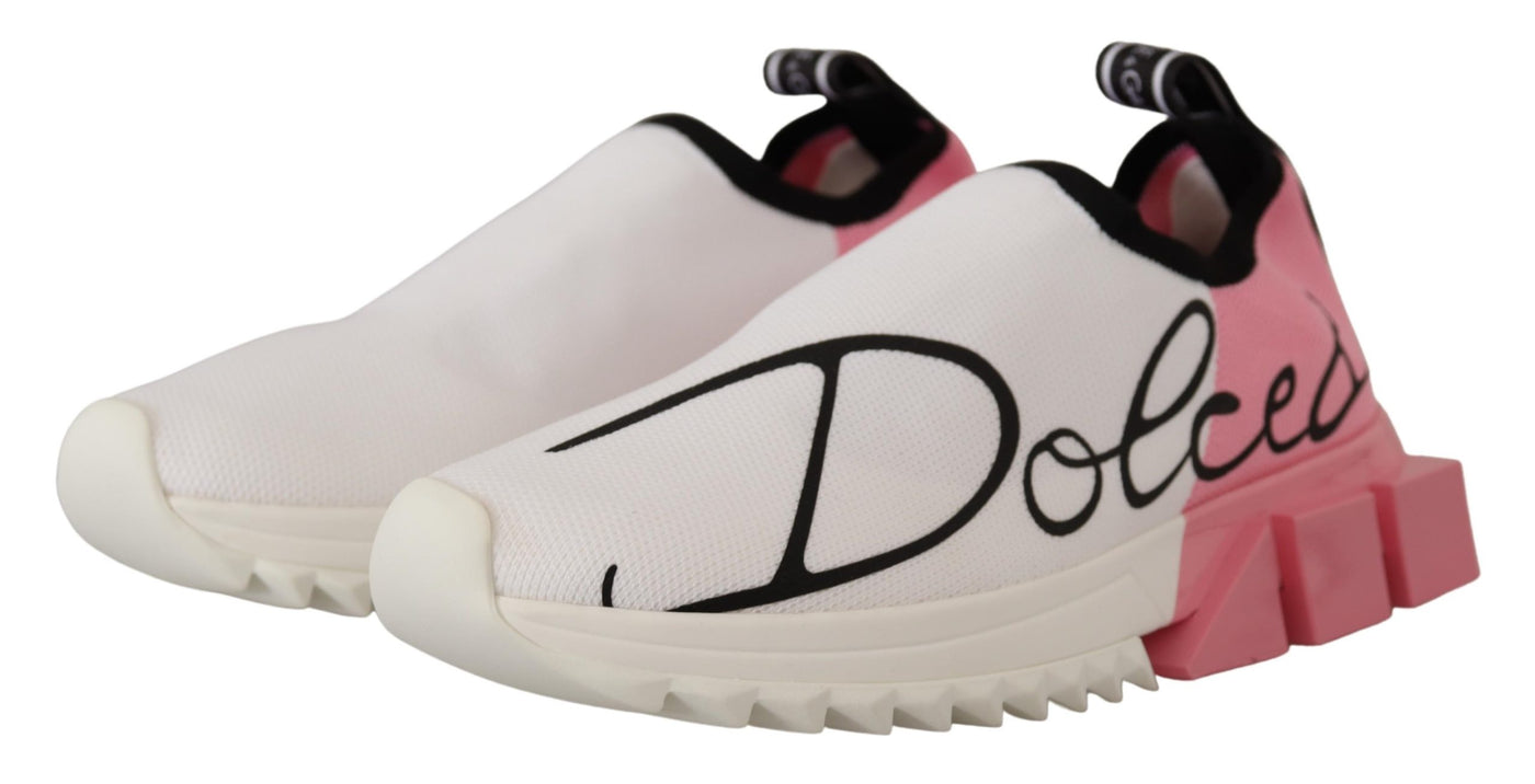 Dolce & Gabbana Pink White Logo s Sorrento Sneakers