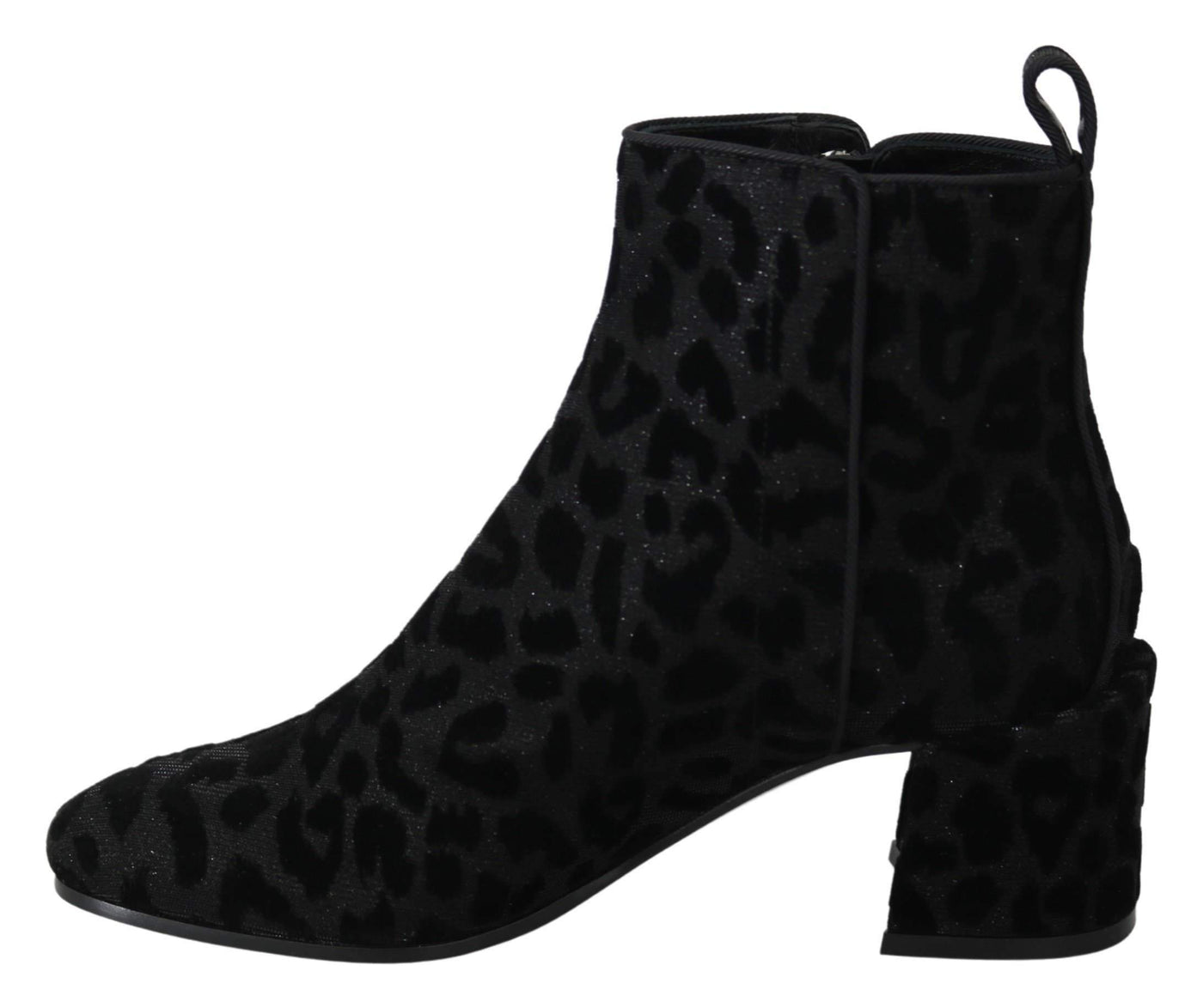 Dolce & Gabbana Black Leopard Short Boots Zipper Shoes #women, Black, Boots - Women - Shoes, Brand_Dolce & Gabbana, Dolce & Gabbana, EU36.5/US6, EU37.5/US7, EU38.5/US8, EU39.5/US9, feed-agegroup-adult, feed-color-black, feed-gender-female, feed-size-US6, feed-size-US7, feed-size-US8, feed-size-US9, Gender_Women, Shoes - New Arrivals at SEYMAYKA