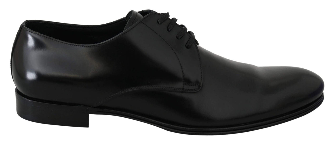 Dolce & Gabbana Derby Napoli Black Leather Dress Formal Shoes #men, Black, Brand_Dolce & Gabbana, Dolce & Gabbana, EU42.5/US9.5, EU43.5/US10.5, EU45/US12, feed-agegroup-adult, feed-color-black, feed-gender-male, feed-size-US10.5, feed-size-US12, feed-size-US9.5, Formal - Men - Shoes, Gender_Men, Shoes - New Arrivals at SEYMAYKA