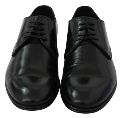 Dolce & Gabbana Derby Napoli Black Leather Dress Formal Shoes #men, Black, Brand_Dolce & Gabbana, Dolce & Gabbana, EU42.5/US9.5, EU43.5/US10.5, EU45/US12, feed-agegroup-adult, feed-color-black, feed-gender-male, feed-size-US10.5, feed-size-US12, feed-size-US9.5, Formal - Men - Shoes, Gender_Men, Shoes - New Arrivals at SEYMAYKA