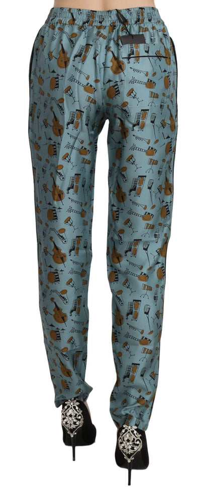 Dolce & Gabbana Blue Musical Instruments Print Tapered Pants #women, Blue, Brand_Dolce & Gabbana, Catch, Dolce & Gabbana, feed-agegroup-adult, feed-color-blue, feed-gender-female, feed-size-IT36|XXS, feed-size-IT38|XS, feed-size-IT40|S, feed-size-IT42|M, feed-size-IT44|L, Gender_Women, IT36|XXS, IT38|XS, IT40|S, IT42|M, IT44|L, Jeans & Pants - Women - Clothing, Kogan, Women - New Arrivals at SEYMAYKA