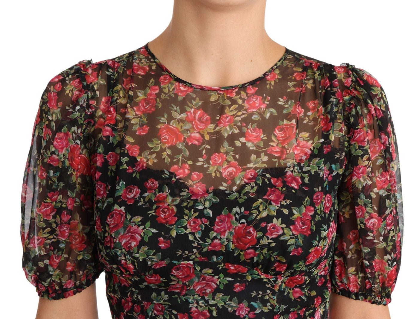 Dolce & Gabbana  Black Floral Roses A-Line Shift Gown Dress #women, Black, Brand_Dolce & Gabbana, Catch, Clothing_Dress, Dolce & Gabbana, Dresses - Women - Clothing, feed-agegroup-adult, feed-color-black, feed-gender-female, feed-size-IT38|XS, Gender_Women, IT38|XS, Kogan, Women - New Arrivals at SEYMAYKA