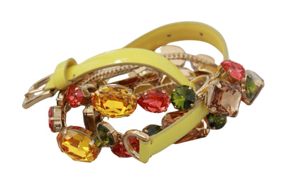 Dolce & Gabbana  Yellow Gold Multicolor Crystals Waist Belt #women, 70 cm / 28 Inches, 85 cm / 34 Inches, 95 cm / 38 Inches, Accessories - New Arrivals, Belts - Women - Accessories, Brand_Dolce & Gabbana, Catch, Dolce & Gabbana, feed-agegroup-adult, feed-color-gold, feed-gender-female, feed-size- 28 Inches, feed-size- 34 Inches, feed-size- 38 Inches, Gender_Women, Gold, Kogan at SEYMAYKA