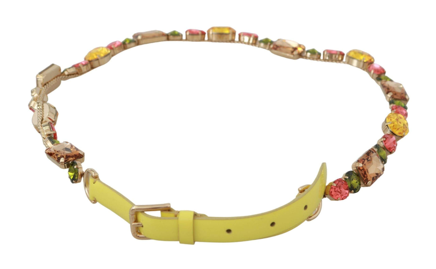 Dolce & Gabbana  Yellow Gold Multicolor Crystals Waist Belt #women, 70 cm / 28 Inches, 85 cm / 34 Inches, 95 cm / 38 Inches, Accessories - New Arrivals, Belts - Women - Accessories, Brand_Dolce & Gabbana, Catch, Dolce & Gabbana, feed-agegroup-adult, feed-color-gold, feed-gender-female, feed-size- 28 Inches, feed-size- 34 Inches, feed-size- 38 Inches, Gender_Women, Gold, Kogan at SEYMAYKA