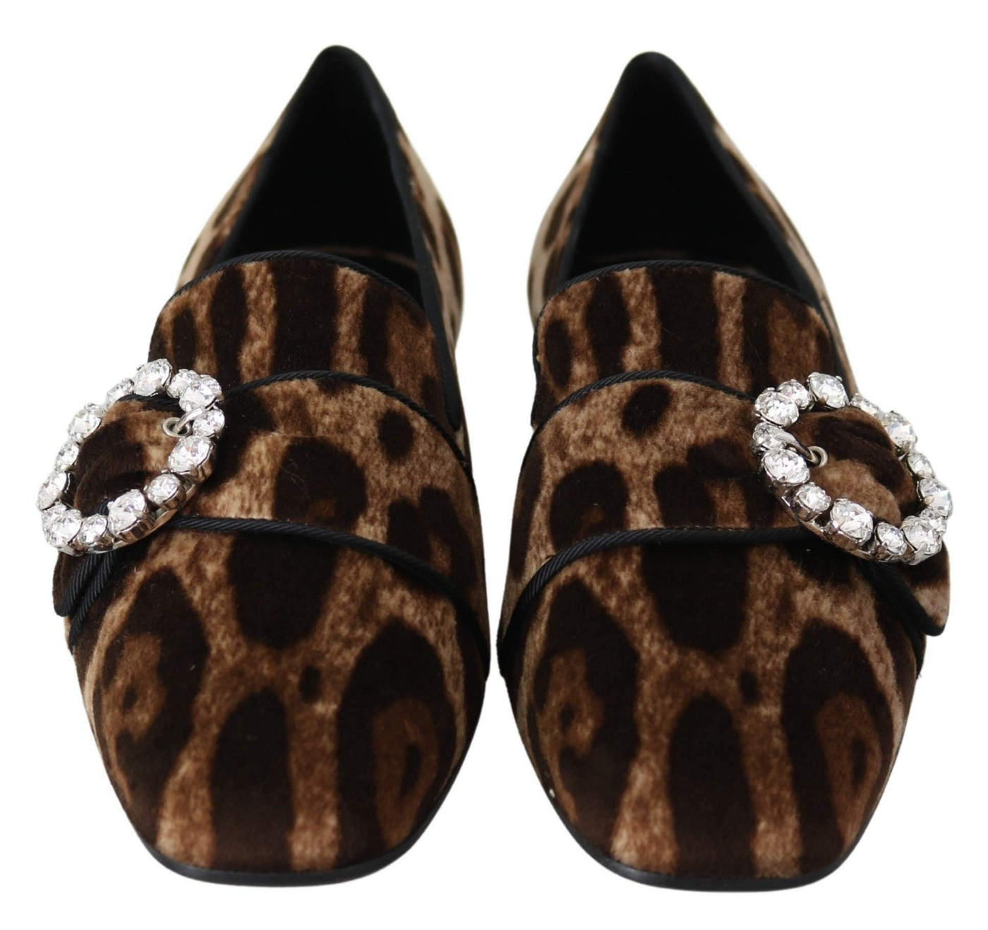 Dolce & Gabbana Brown Leopard Print Crystals Loafers Flats Shoes #women, Brand_Dolce & Gabbana, Brown, Dolce & Gabbana, EU35/US4.5, EU37.5/US7, feed-agegroup-adult, feed-color-brown, feed-gender-female, feed-size-US4.5, feed-size-US7, Flat Shoes - Women - Shoes, Gender_Women, Shoes - New Arrivals at SEYMAYKA