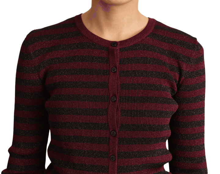 Dolce & Gabbana Black Red Striped Viscose Cardigan Sweater #women, Black, Dolce & Gabbana, feed-agegroup-adult, feed-color-Black, feed-gender-female, IT38|XS, IT42|M, Sweaters - Women - Clothing, Women - New Arrivals at SEYMAYKA