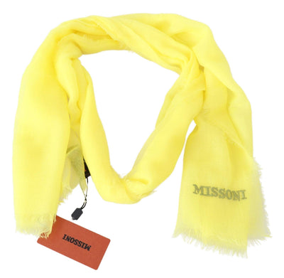 Missoni Yellow Cashmere Mesh Unisex Scarf #men, feed-agegroup-adult, feed-color-Yellow, feed-gender-male, Missoni, Scarves - Men - Accessories, Yellow at SEYMAYKA