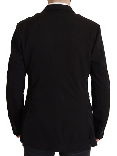 Dolce & Gabbana Black Wool Single Breasted Coat Blazer