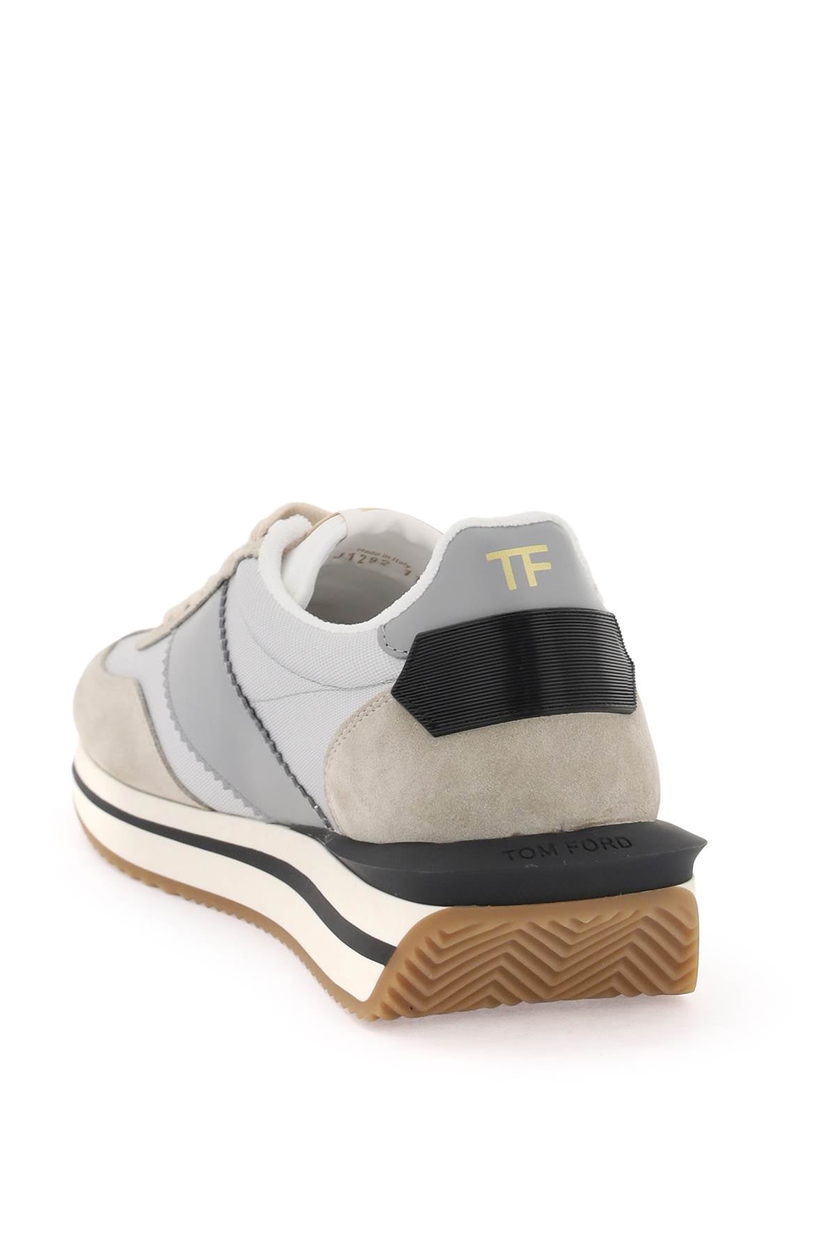 Tom ford james sneakers in lycra and suede leather-2