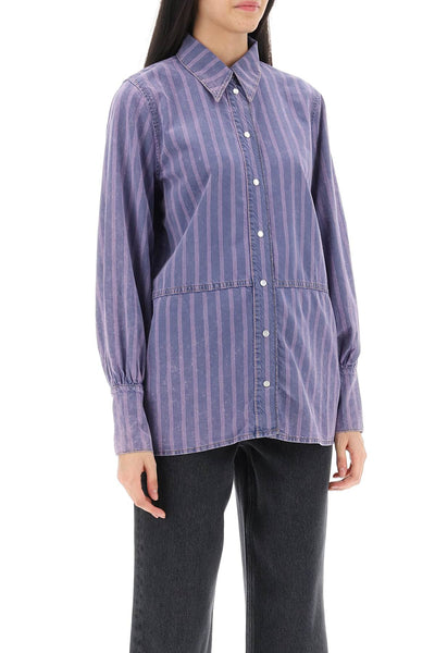 Ganni striped denim shirt-1