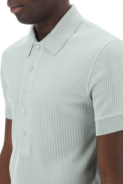 Tom ford "ribbed knit polo with shiny-3