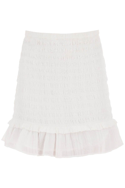 Isabel marant etoile smocked cotton dorela mini skirt-0