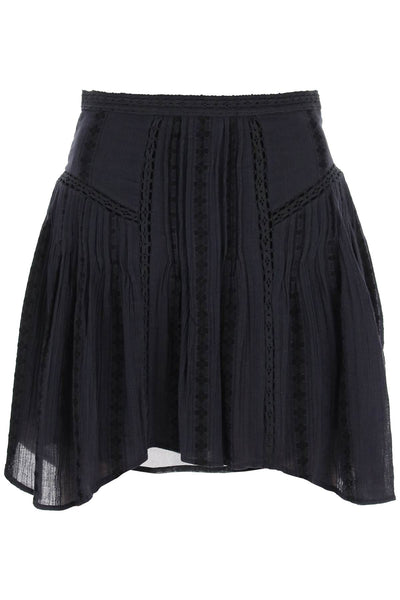 Isabel marant etoile jorena mini skirt with lace inserts-0