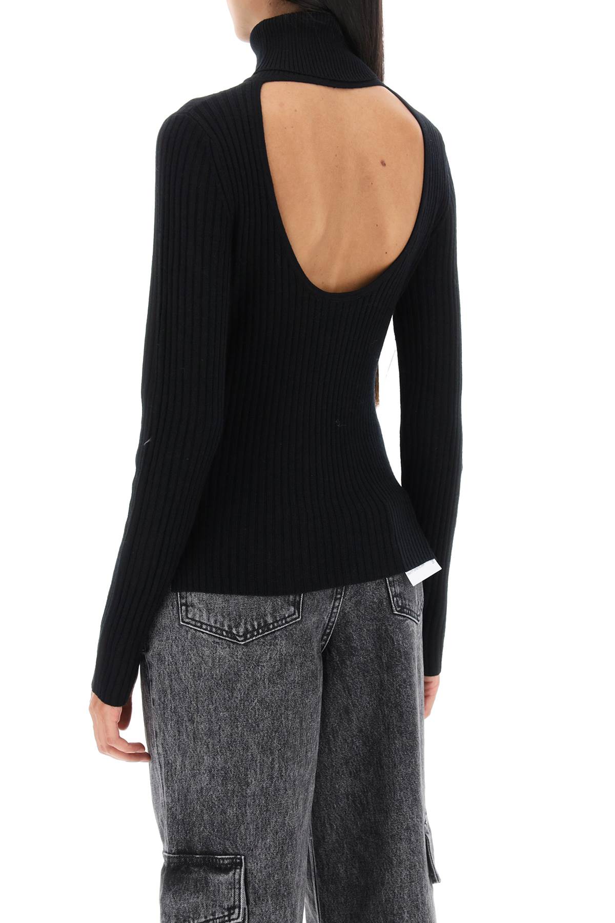 Ganni turtleneck sweater with back cut out-2