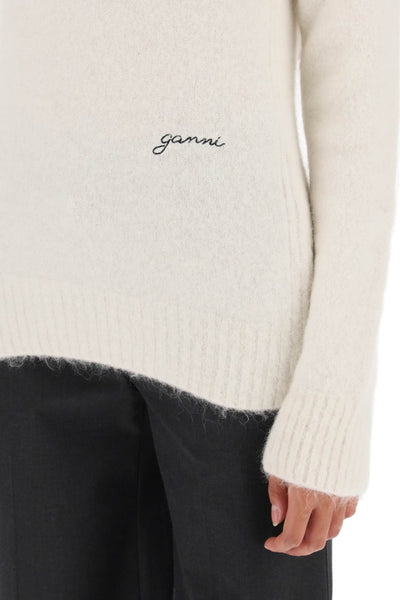 Ganni sweater in brushed alpaca blend-3