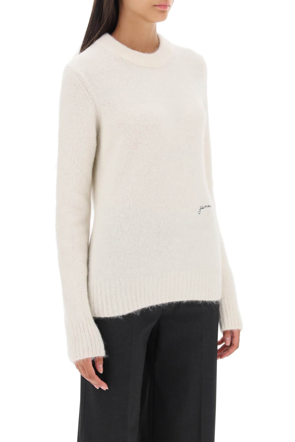 Ganni sweater in brushed alpaca blend-1