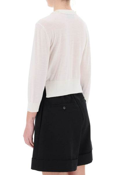 Simone rocha cropped cardigan with pearls-2