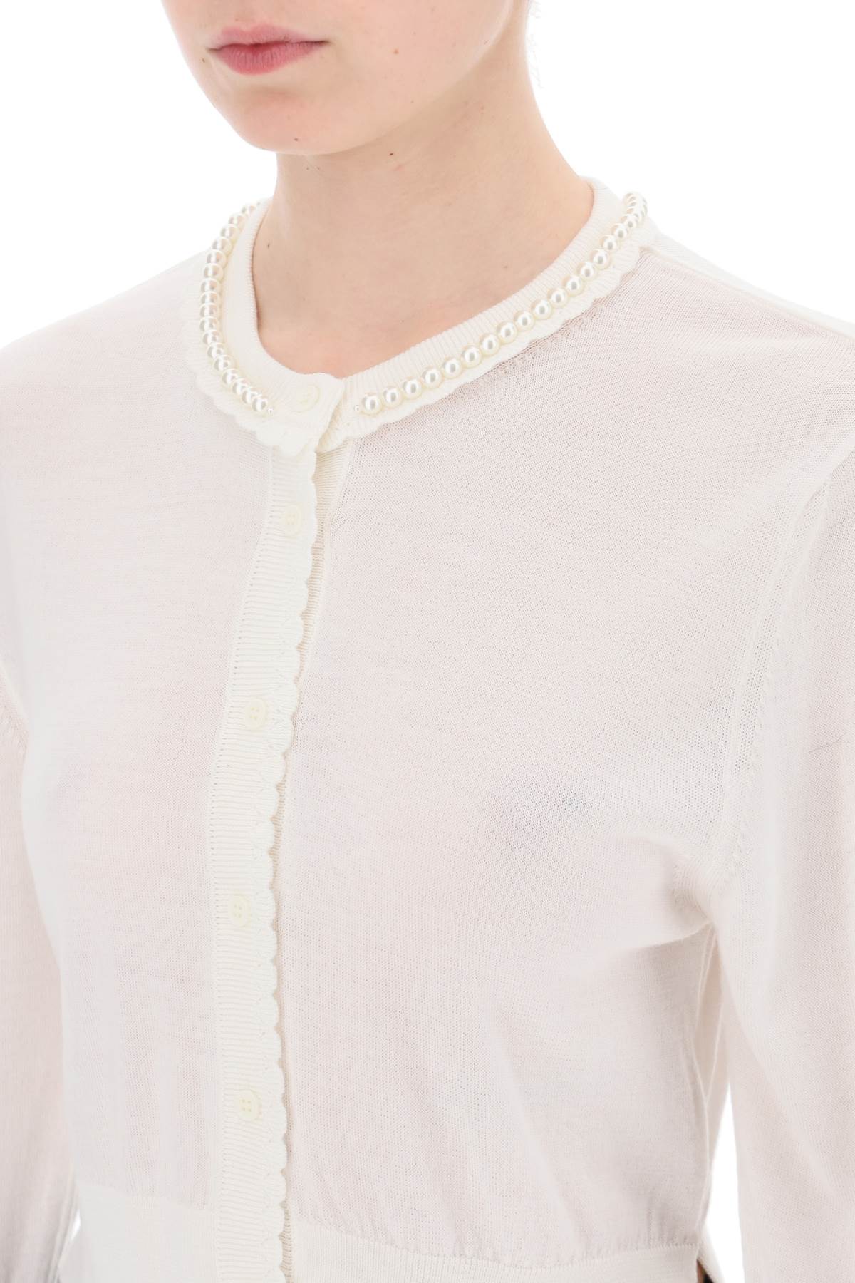 Simone rocha cropped cardigan with pearls-3