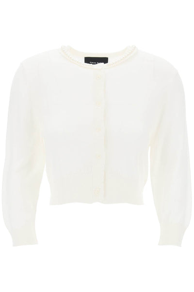 Simone rocha cropped cardigan with pearls-0