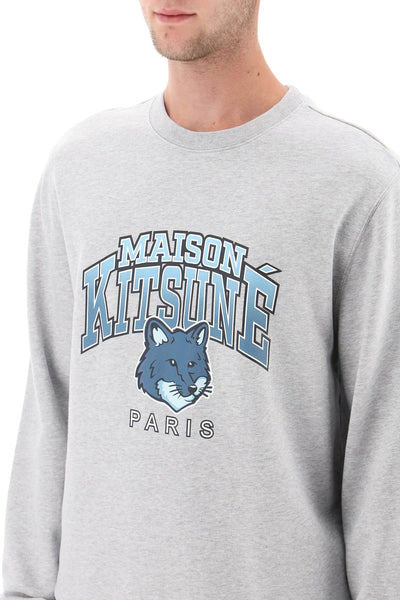 Maison kitsune crew-neck sweatshirt with campus fox print-3