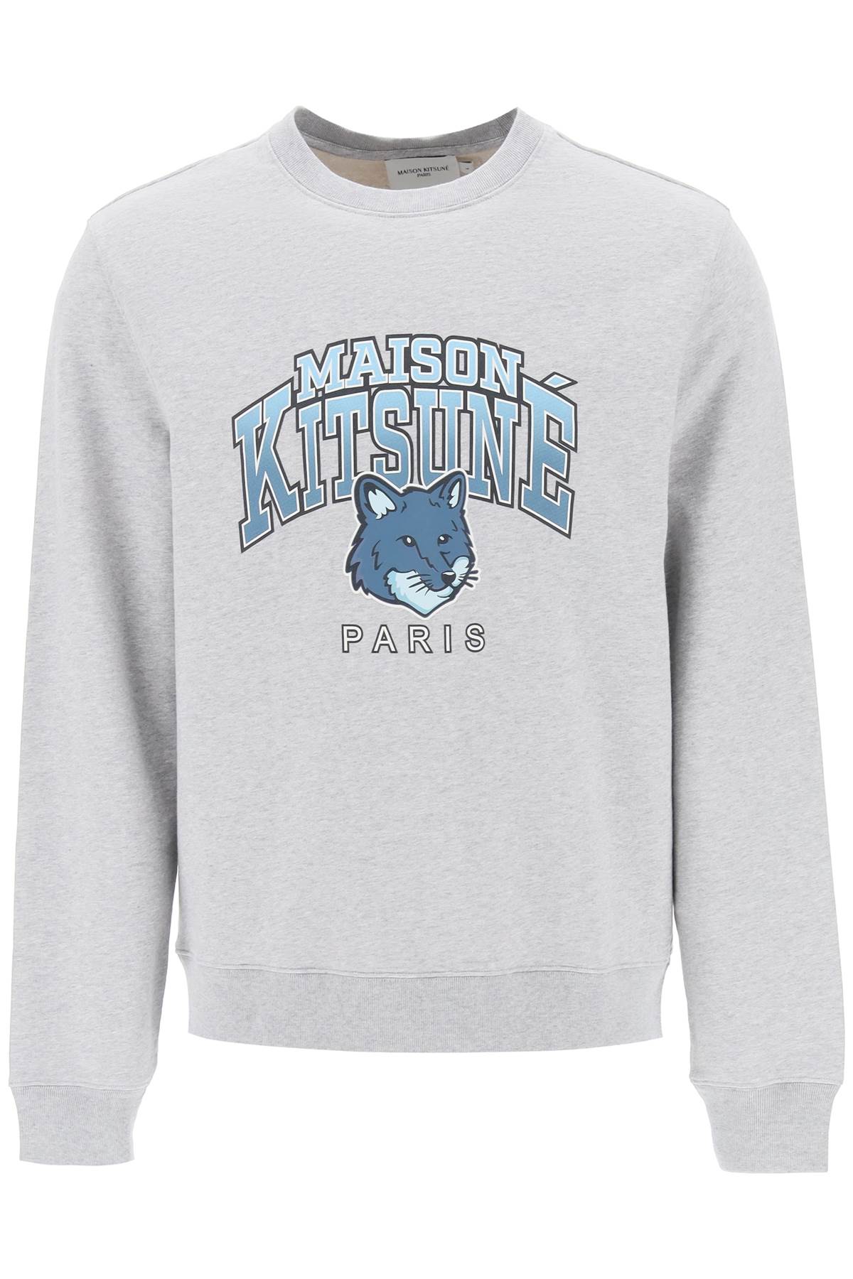 Maison kitsune crew-neck sweatshirt with campus fox print-0
