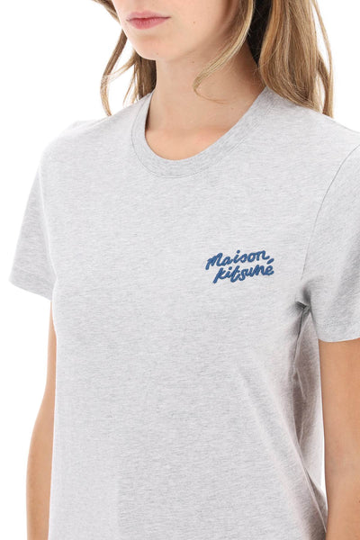 Maison kitsune t-shirt with logo embroidery-3