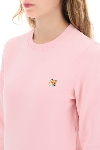 Maison kitsune fox head crew-neck sweatshirt-3