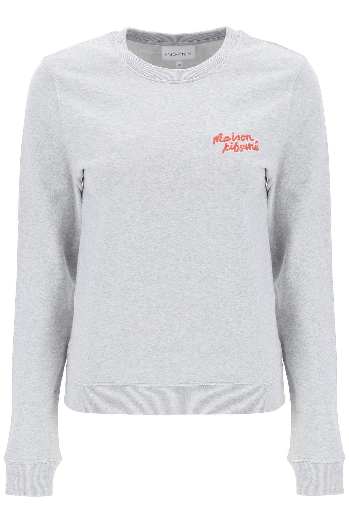 Maison kitsune crew-neck sweatshirt with logo lettering-0