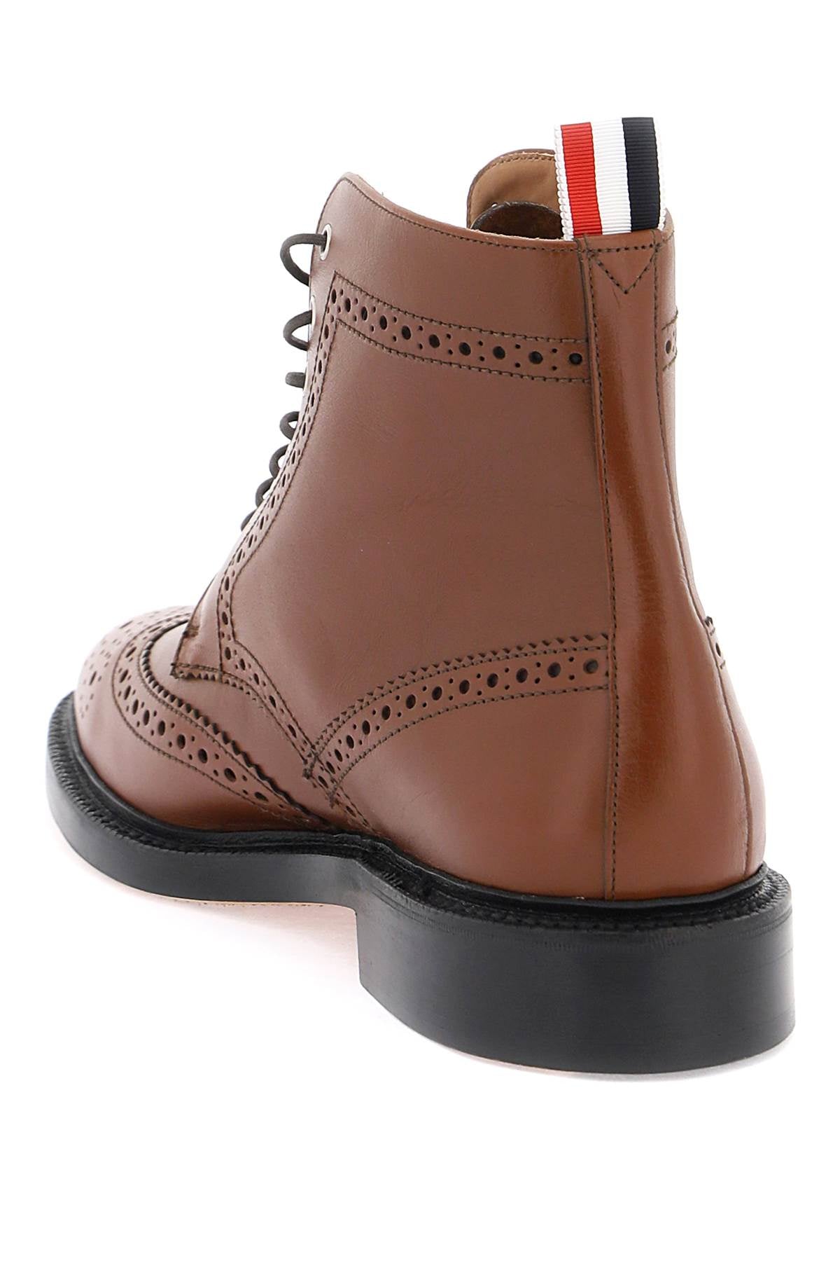 Thom browne wingtip ankle boots with brogue details-2