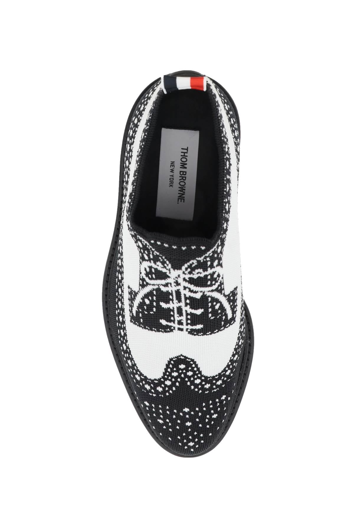 Thom browne longwing brogue loafers in trompe l'oeil knit-1