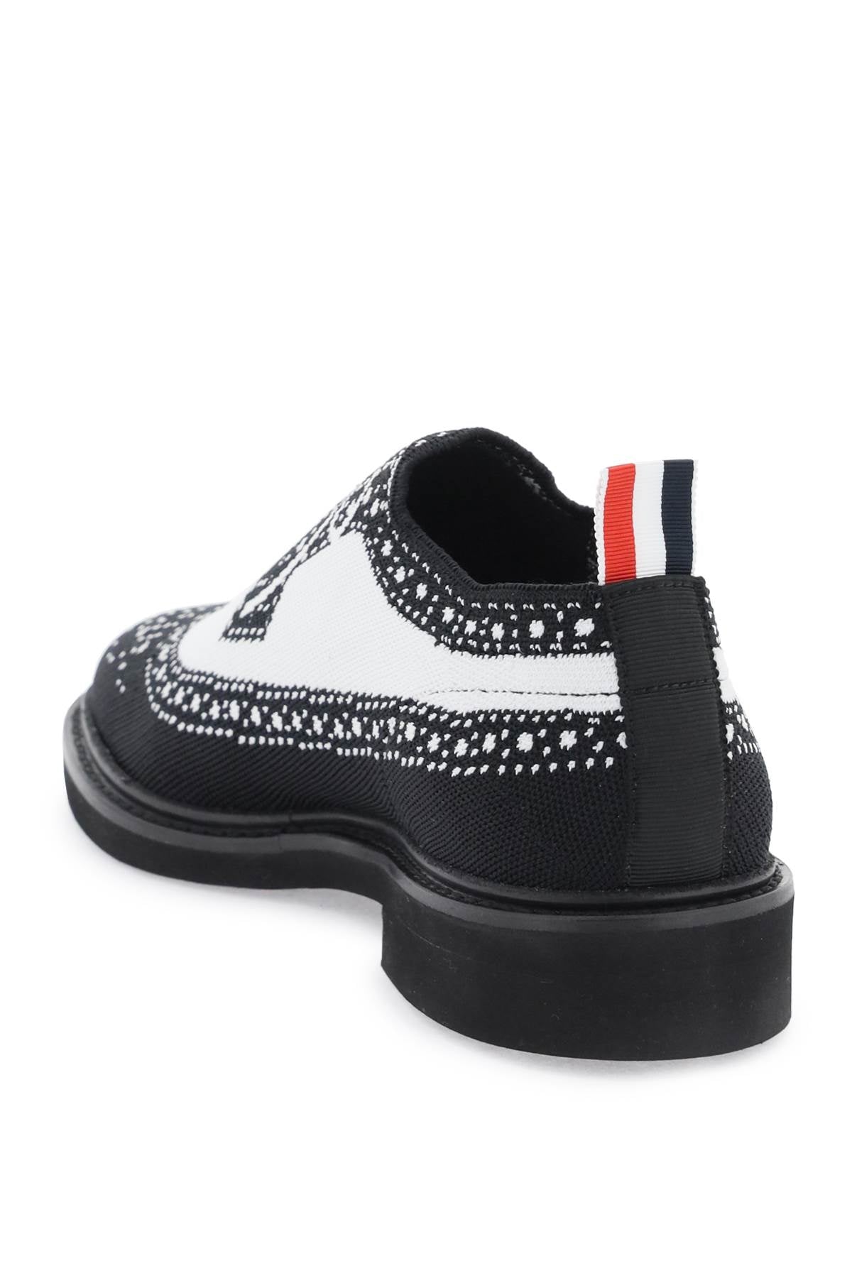 Thom browne longwing brogue loafers in trompe l'oeil knit-2