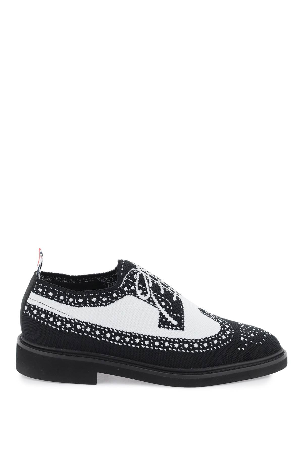 Thom browne longwing brogue loafers in trompe l'oeil knit-0