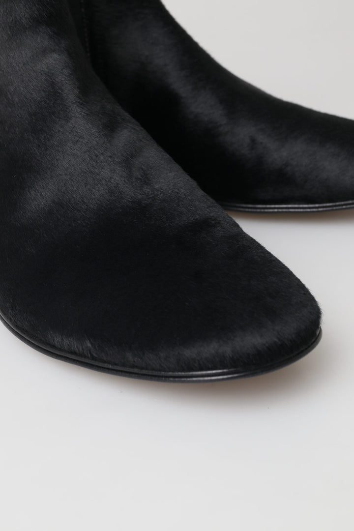 Dolce & Gabbana Black Leather Chelsea Men Ankle Boots Shoes