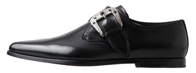 Dolce & gabbana Black Leather Monk Strap Dress Formal Shoes