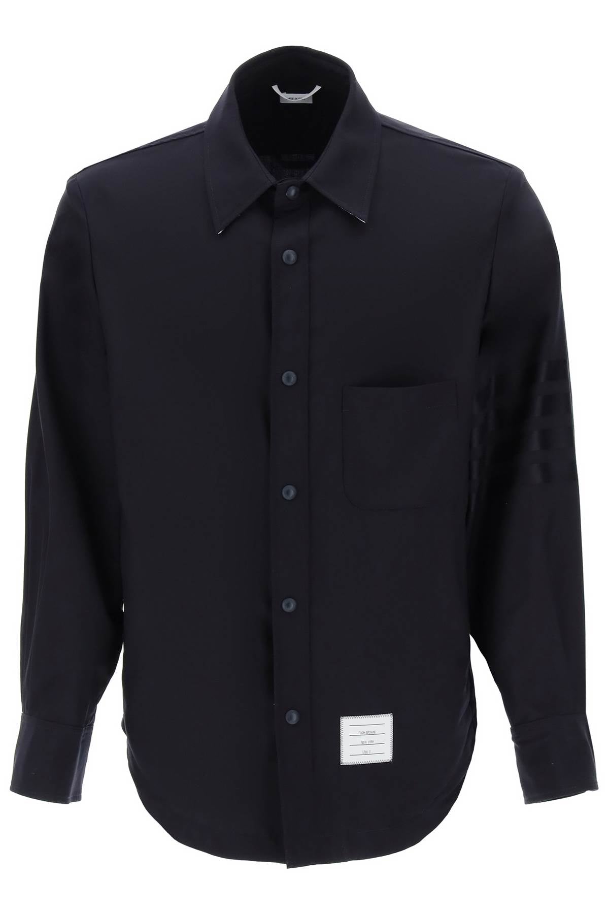 Thom browne 4-bar shirt in light wool-0