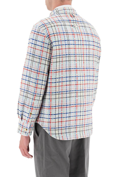 Thom browne multicolor gingham tweed shirt jacket-2