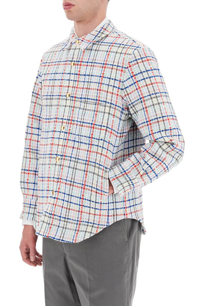 Thom browne multicolor gingham tweed shirt jacket-3