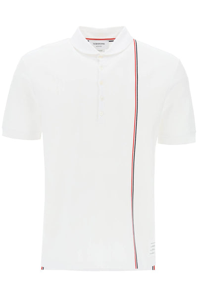 Thom browne polo shirt with tricolor intarsia-0
