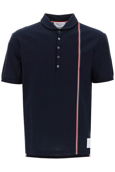 Thom browne polo shirt with tricolor intarsia-0
