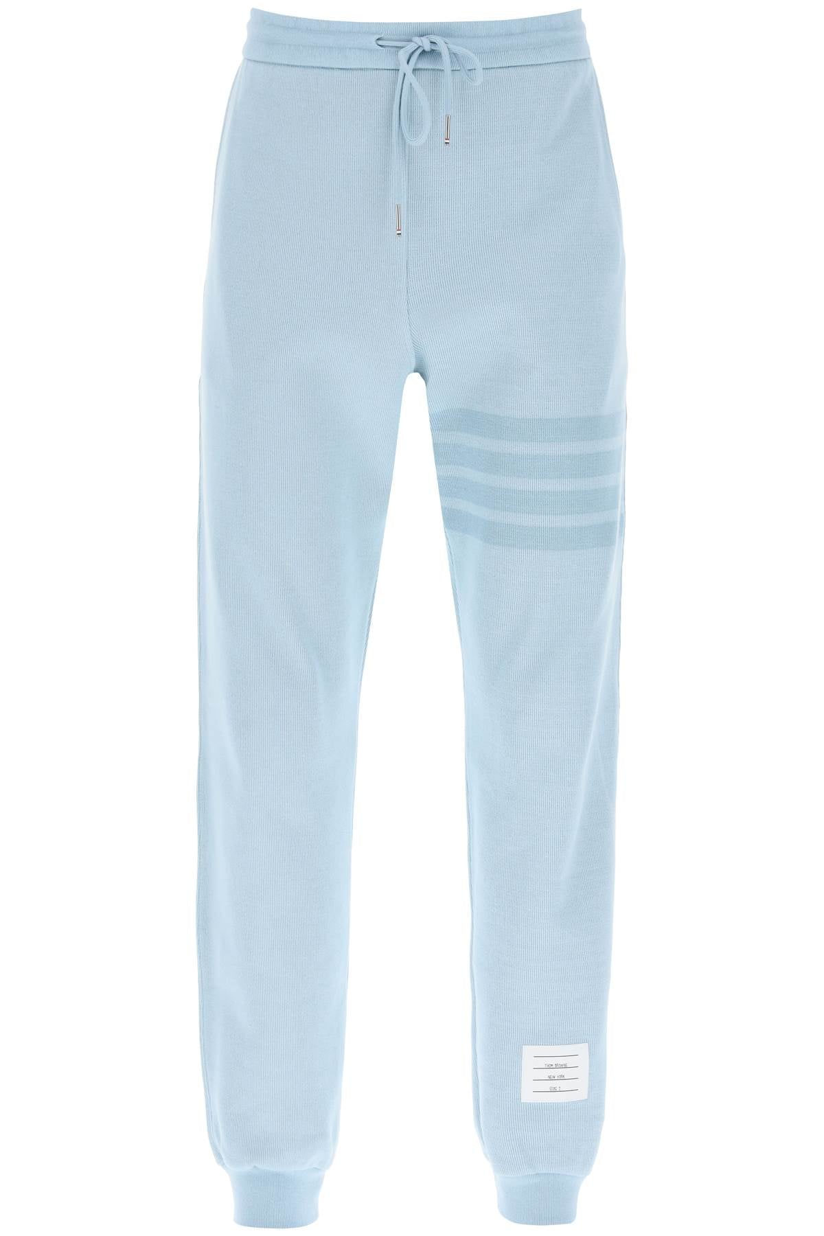 Thom browne 4-bar joggers in cotton knit-0