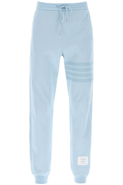 Thom browne 4-bar joggers in cotton knit-0
