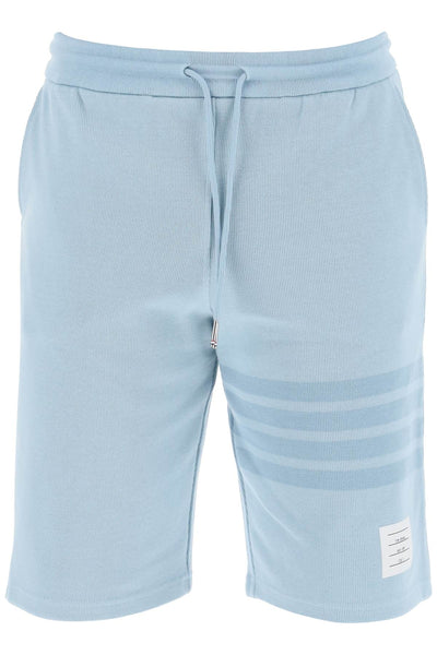 Thom browne 4-bar shorts in cotton knit-0