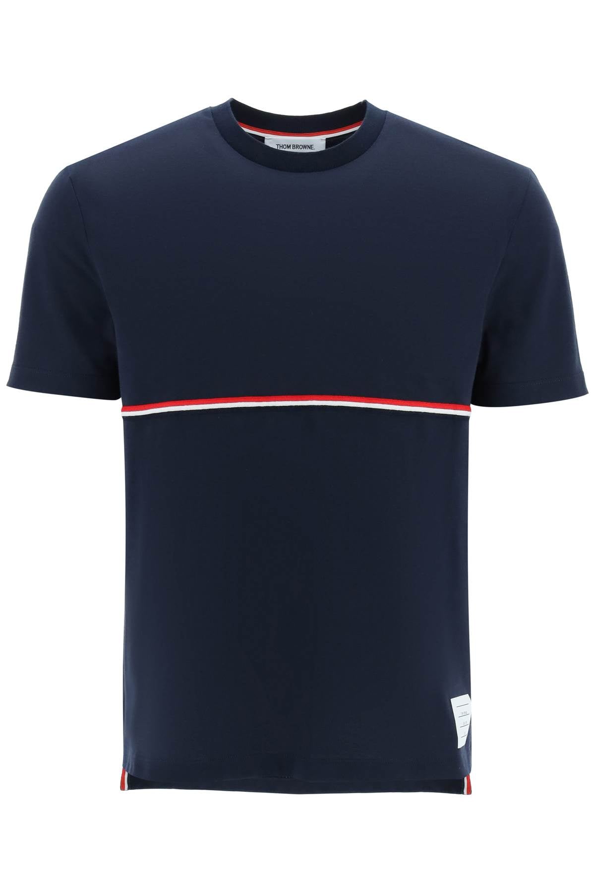 Thom browne t-shirt with tricolor pocket-0