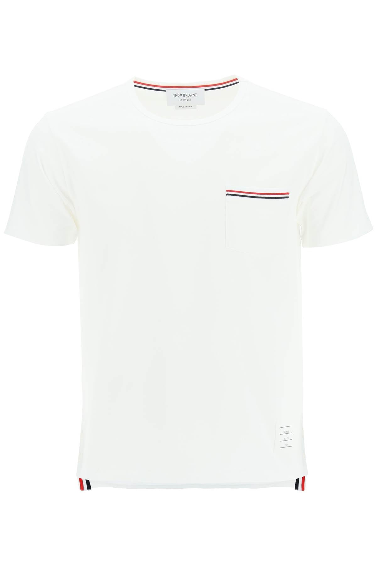 Thom browne t-shirt with tricolor pocket-0