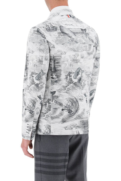 Thom browne deconstructed single-breasted jacket with nautical toile motif-2